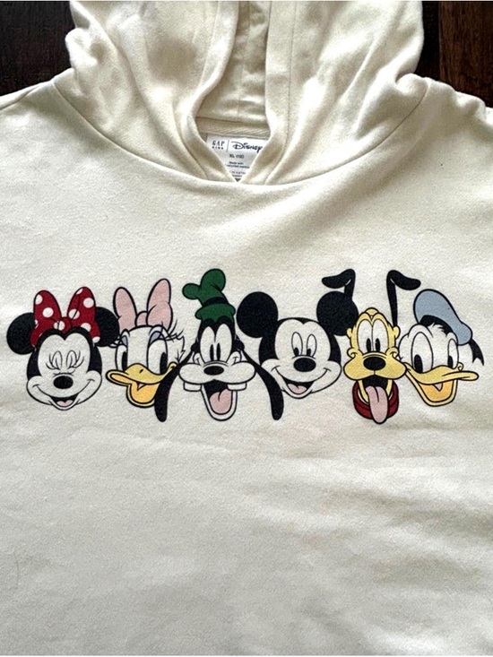 GAP Other - Disney Mickey Minnie Goofy Pluto Hoodie Kids XL 12 Cream Sweatshirt